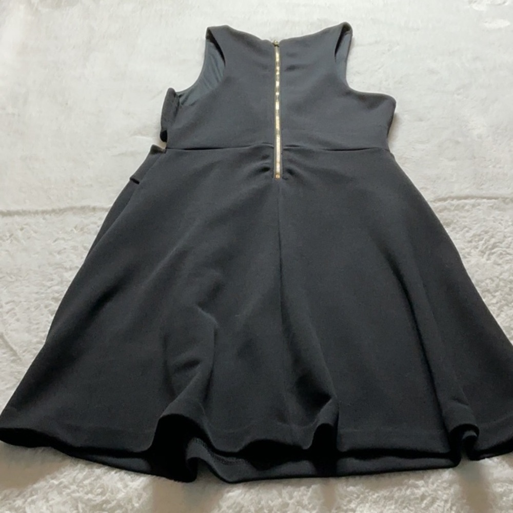 Express Black and Gold Pleated Wrap Cocktail Dress - Picture 9 of 9
